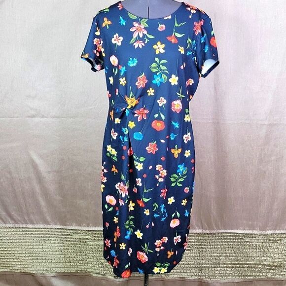 TAHARI Blue Floral Dress 16‎ - Picture 1 of 9